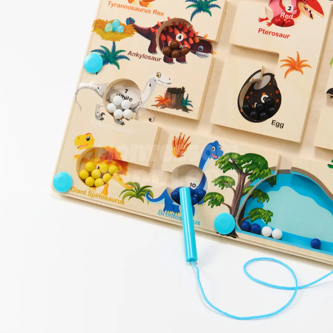 Toddlers Magnetic Dinosaur Maze - Explorez les Chiffres et les Couleurs