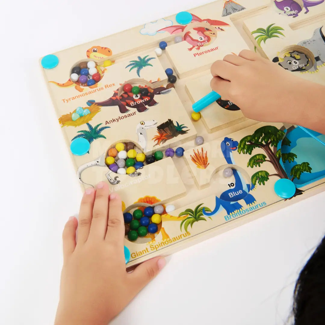 Toddlers Magnetic Dinosaur Maze - Explorez les Chiffres et les Couleurs