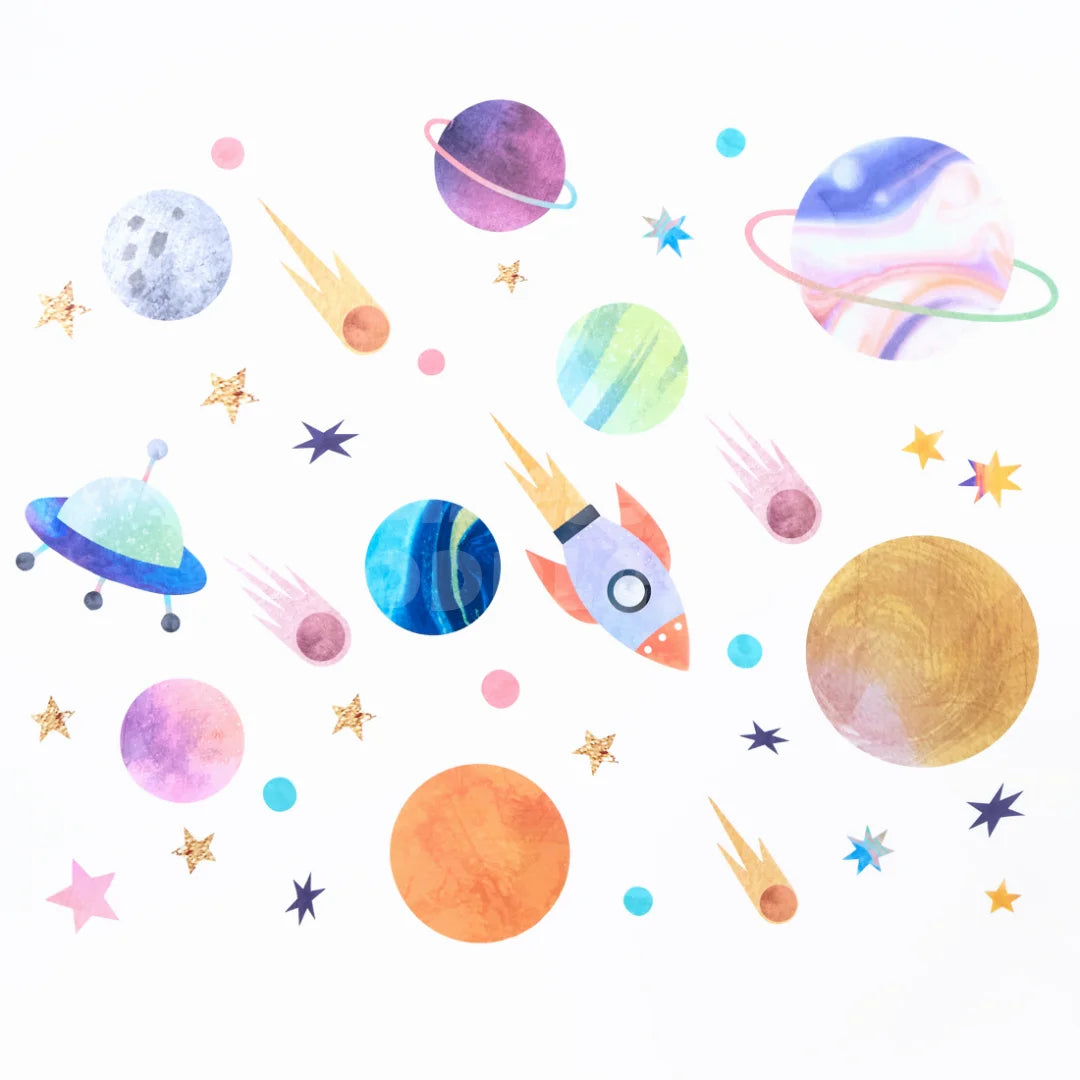 Toddlers Space Wall Stickers - Un voyage vers les étoiles !