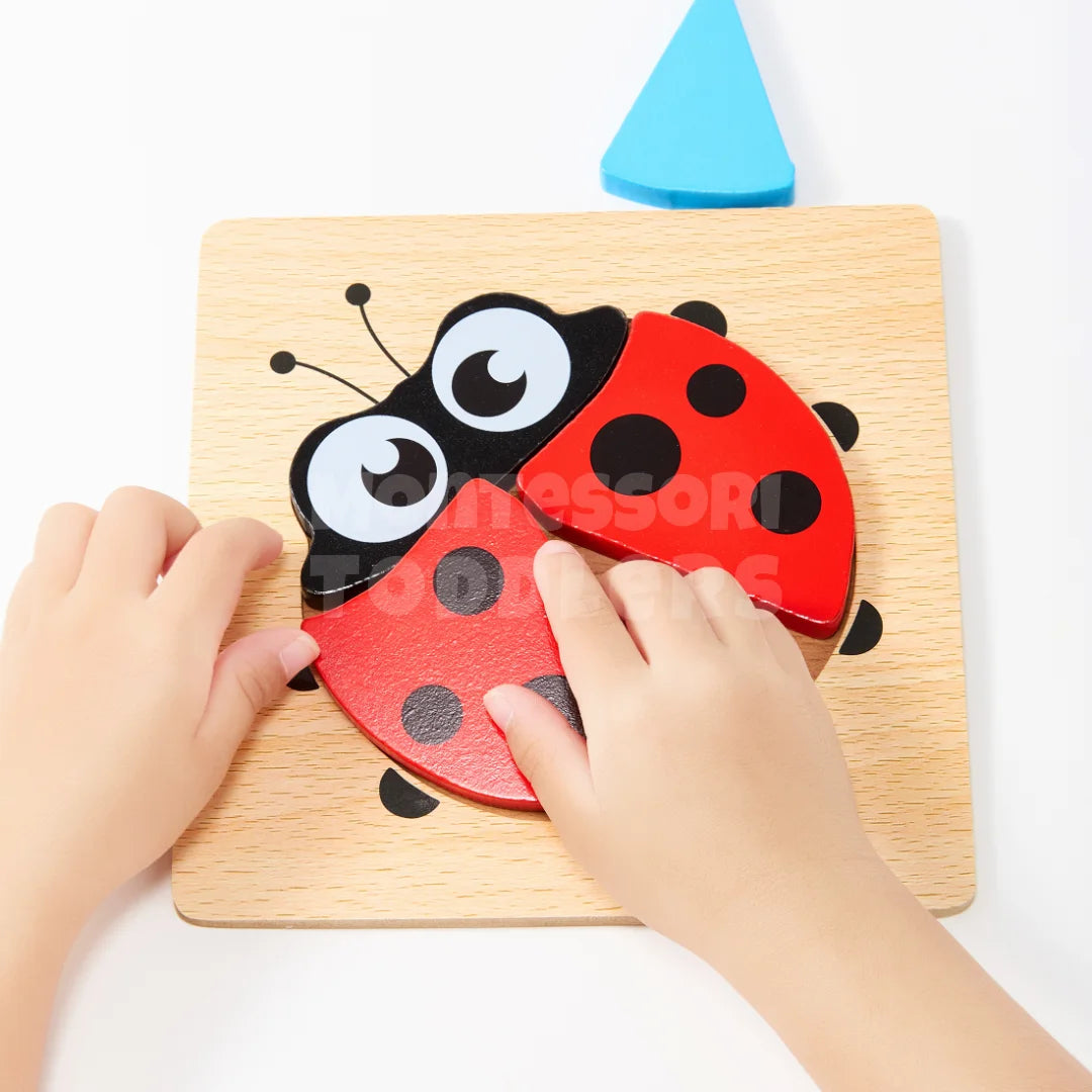 Toddlers Wooden Animal Puzzle 6-pack