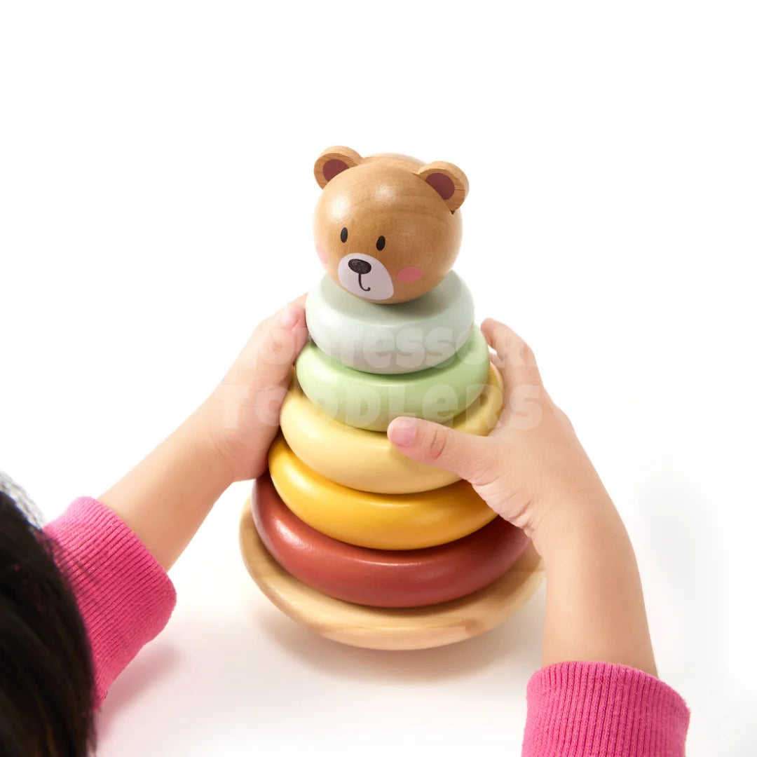 Toddlers Wooden Bear Tower