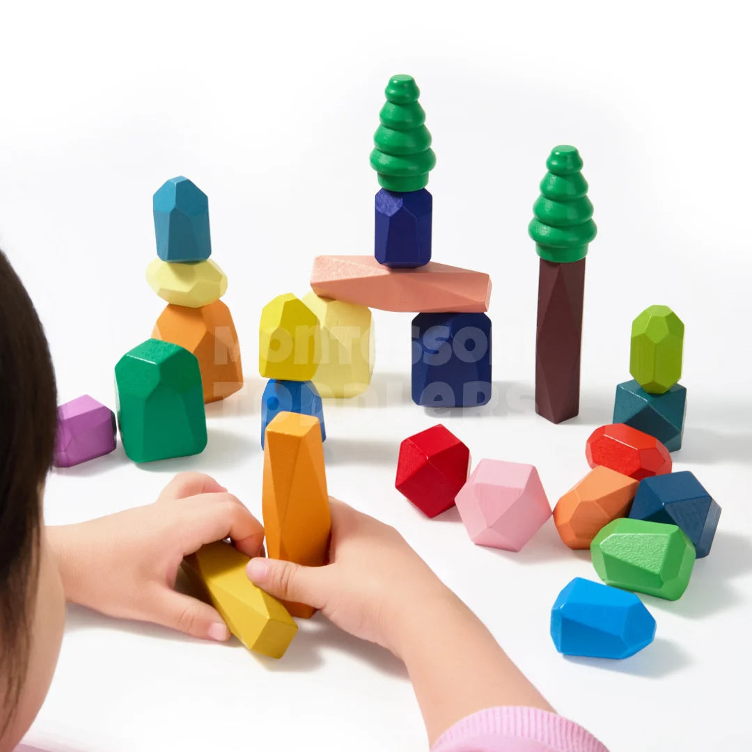 Toddlers Wooden Color Stones