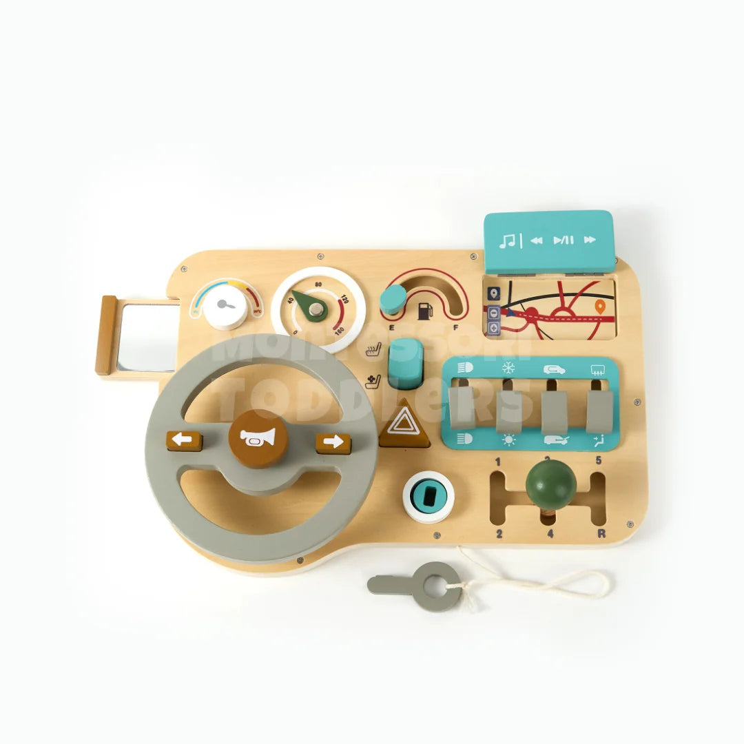 Toddlers Wooden Steering Wheel - Drive Your Child's Imagination Forward