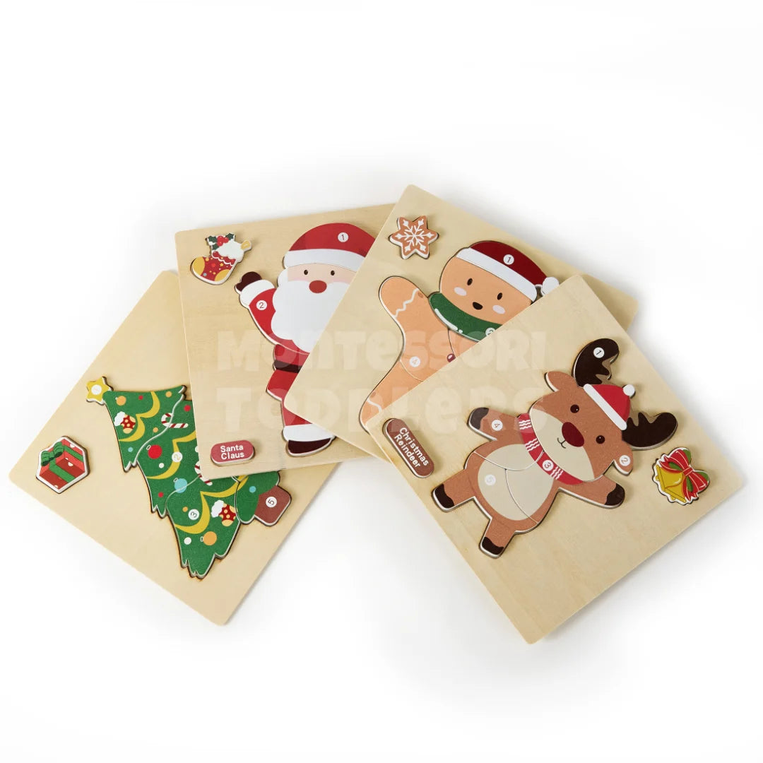Toddlers Christmas Puzzle – 4 stk puslespill med juletema