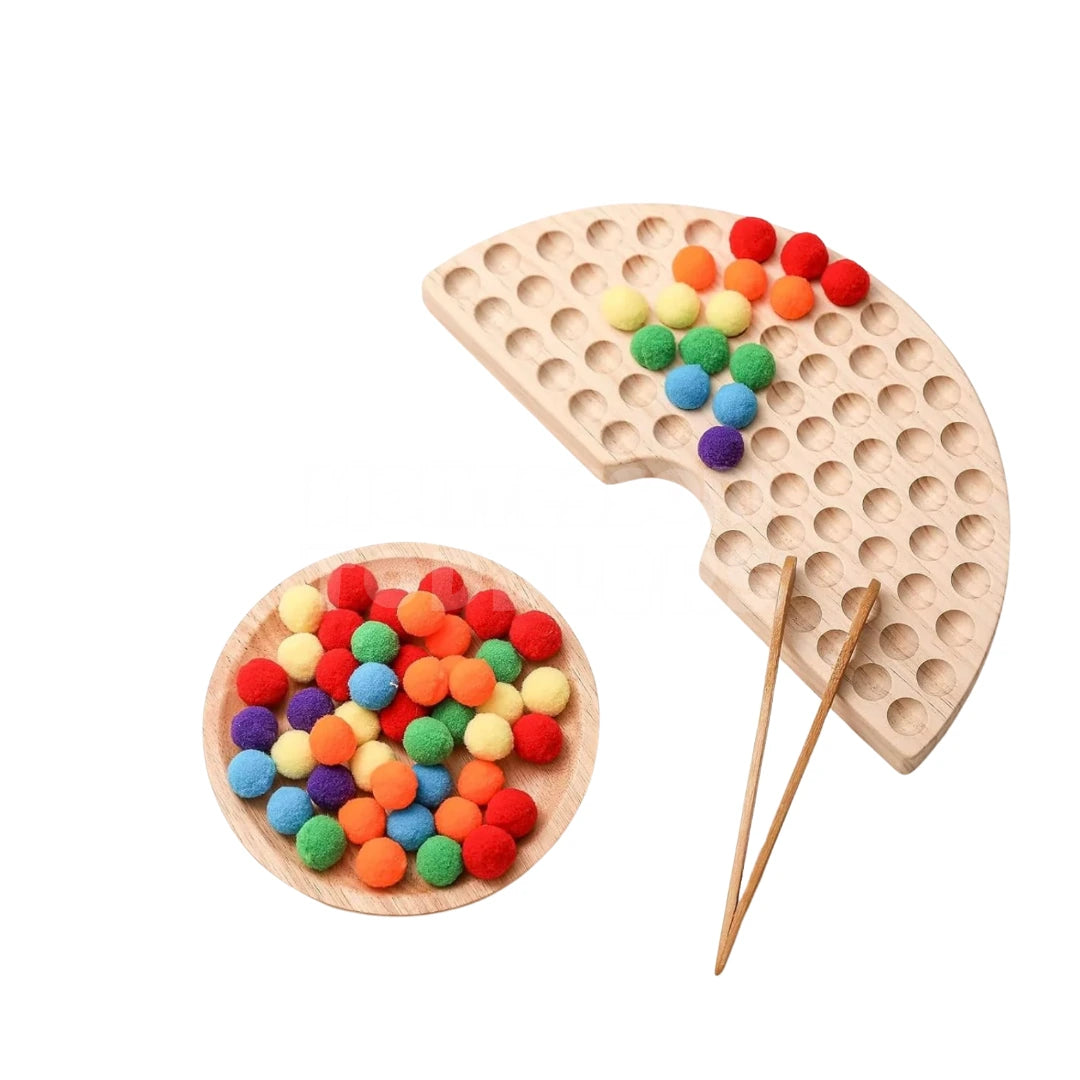 Wooden Peg Board Beads Game