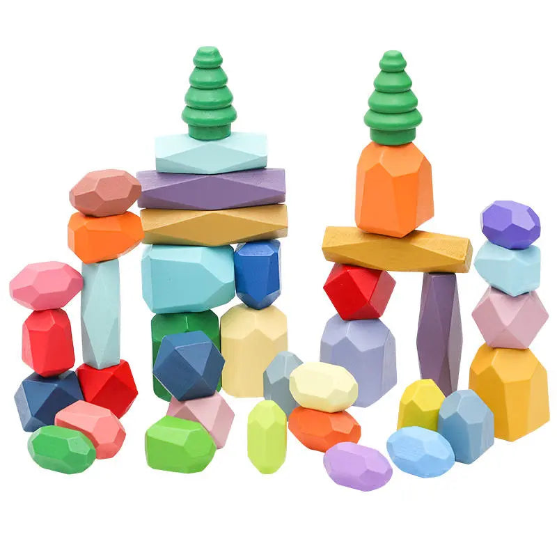 Toddlers Wooden Color Stones