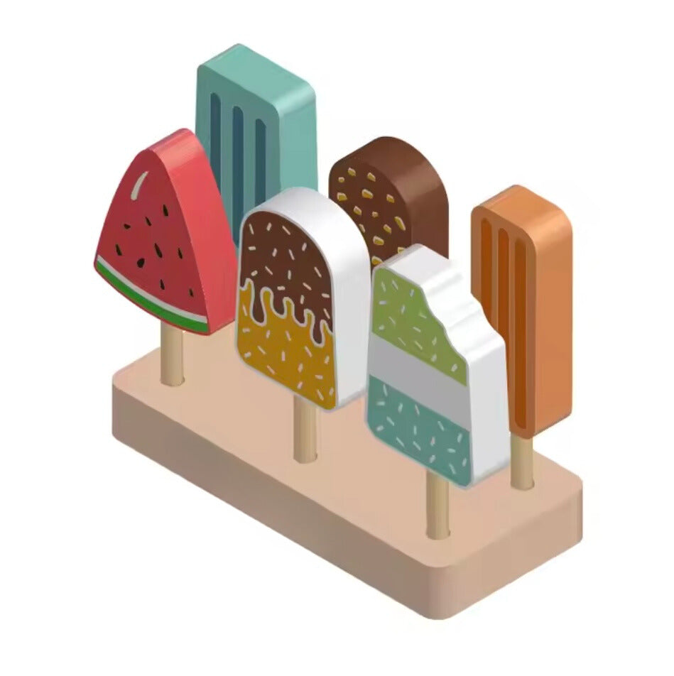 Toddlers Wooden Ice Cream - No melting worries!