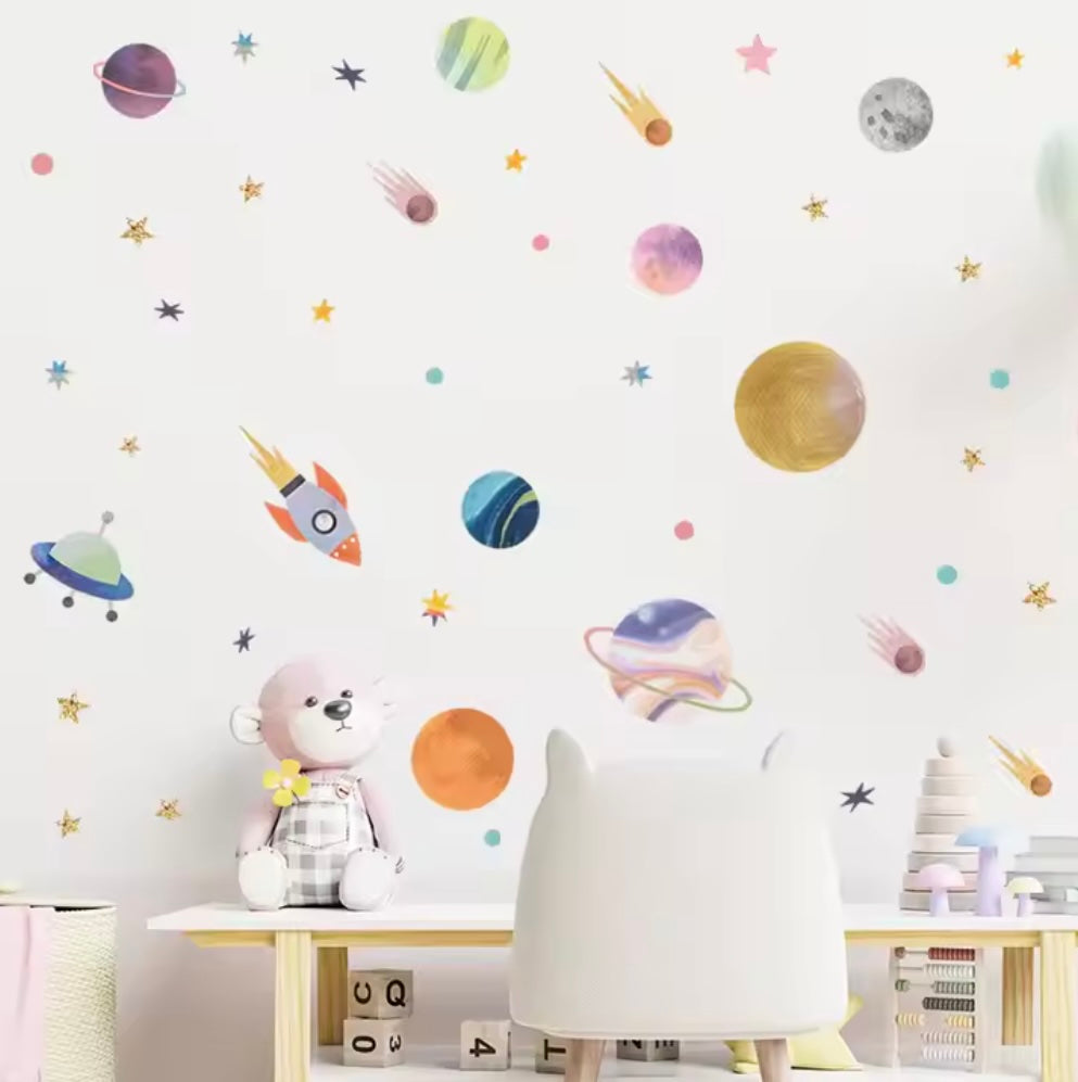 Toddlers Space Wall Stickers - Un voyage vers les étoiles !