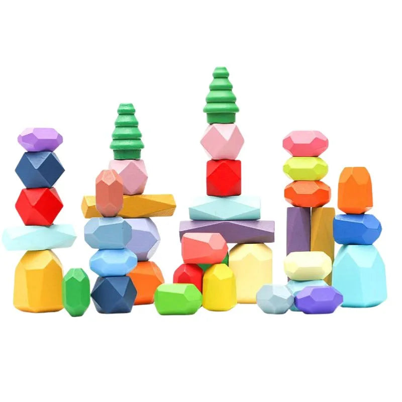Toddlers Wooden Color Stones