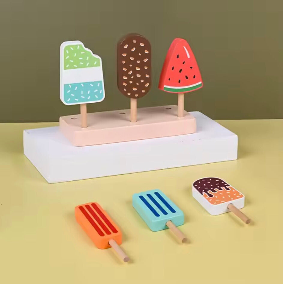 Toddlers Wooden Ice Cream - No melting worries!