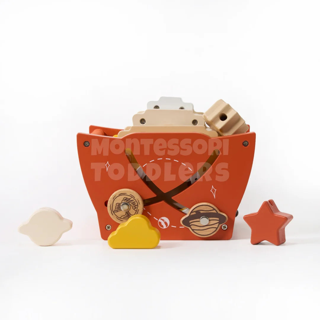 Toddlers Wooden Rocket Stacking Toy