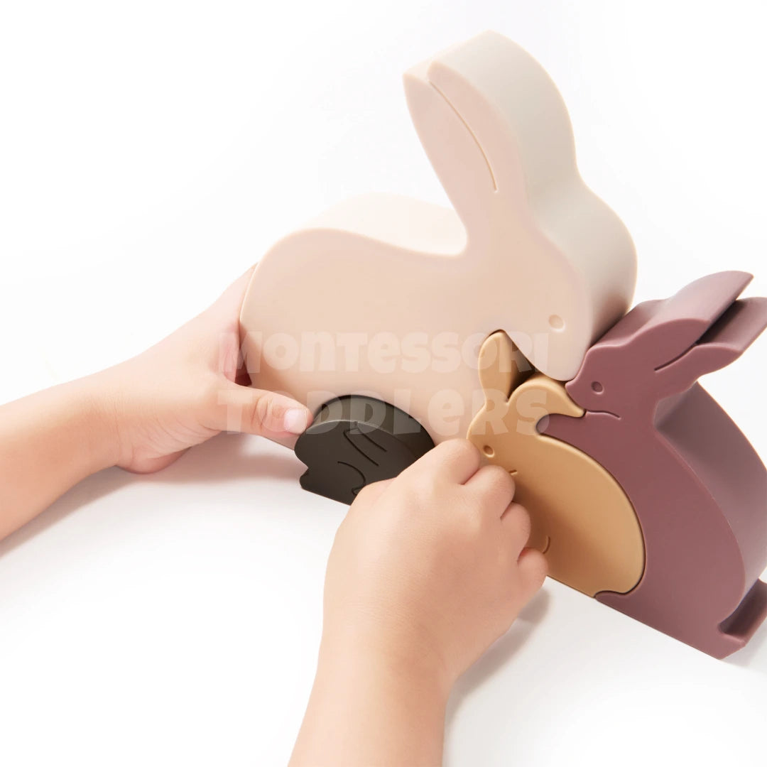 Toddlers Hugging Rabbits