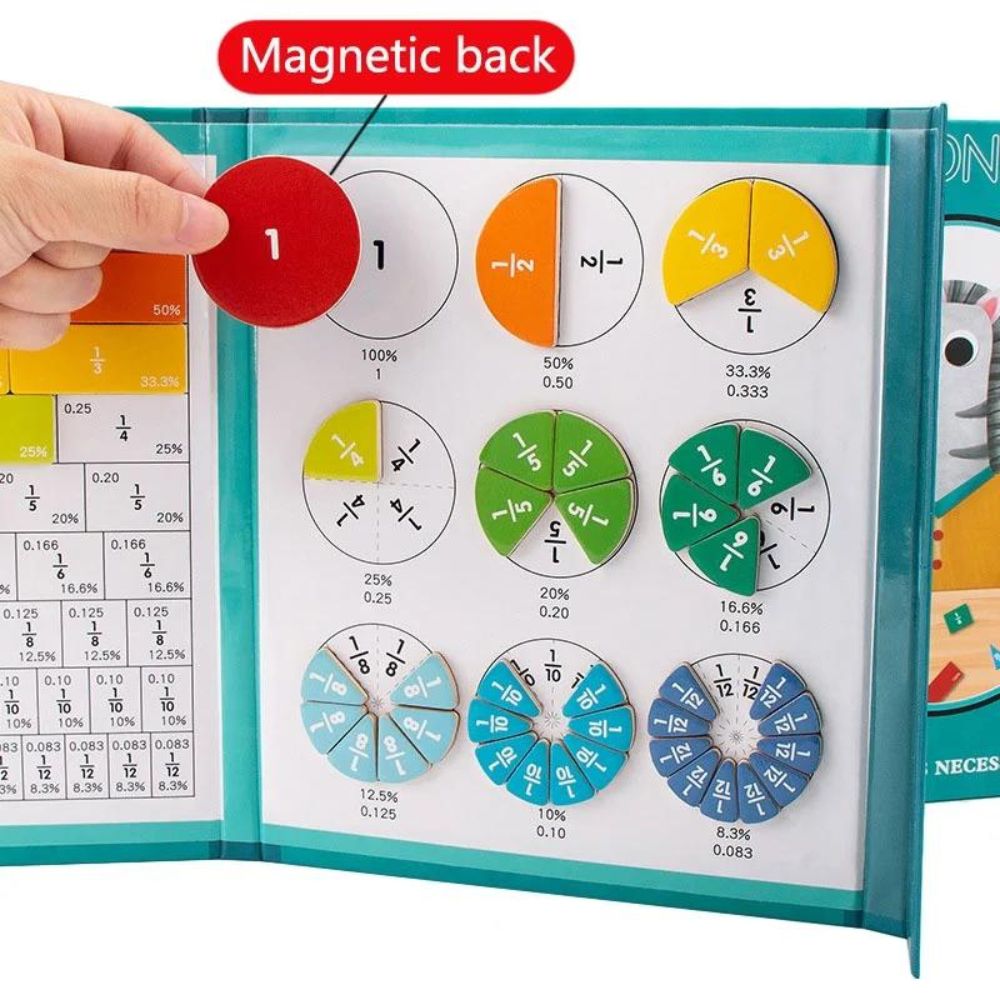 Fractions magnétiques pour tout-petits - Jouet d'apprentissage des mathématiques