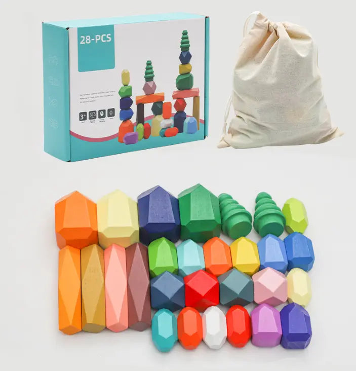 Toddlers Wooden Color Stones
