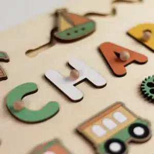 Personalized Wooden Puzzle - Wooden Letter Handles